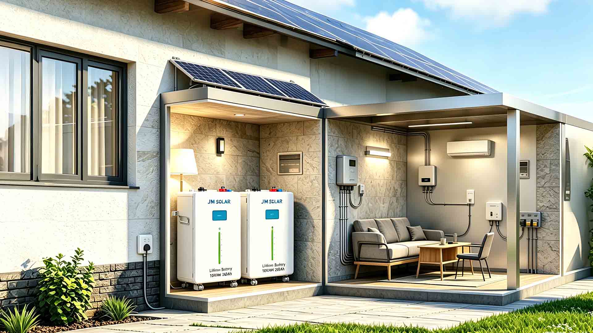 Backup lithium battery for residential solar panels